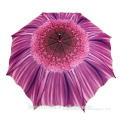 Personalize 23" flower shape straight umbrella high quality frame rainproof stick umbrella